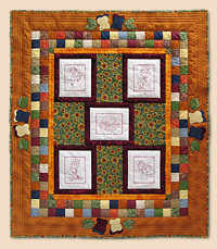Country Quilt Redwork hmzssel
